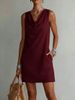 Women's Clothing Summer Women's Turtleneck Dress Elegant Sexy Solid Color Sleeveless Fashion For Formal & Casual For Women_ecoleips.com