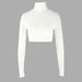 AC822 Foreign Trade New High-neck Short Fashion Casual Slim-fit Versatile Knitted Top With Exposed Navel And Long_ecoleips.com