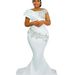Long Mermaid Wedding Dress Diamond Bridal Gown off the Shoulder Design Floor Length Train Suitable for Black Girls_ecoleips.com