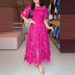 Women's Clothing Summer New Women's Temperament Round Neck Hollow Lace Dress Women's Clothing_ecoleips.com