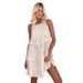Spring And Summer Vacation Style Khaki Cotton And Linen Cake Dress Design Sense Ruffled Square Neck Dress For Women's We_ecoleips.com