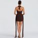Women's Sexy V Neck Halter Backless Teardrop Decoration Tie Bodycon Mini Dress – Elegant Party Gown_ecoleips.com