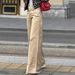 Women's Clothing Women's Retro Style Flared Straight Loose Trousers High Waist Solid Color Casual 8100_ecoleips.com