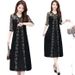Summer Temperament Dress With Loose Five Quarter Sleeves Lace Women's Plus Size And Big Swing Long Skirt Trend_ecoleips.com