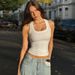 Women's Ribbed U-Neck Slim Fit Cami Top For Summer | Stretchy Crop Tank In White, Black, Tan, Burgundy_ecoleips.com