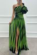 K New Printed Slanted Shoulder Slit Dress, Casual And Loose Party Dress_ecoleips.com