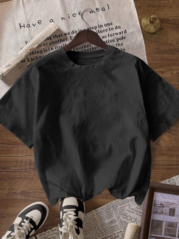 Women's Oversized Cotton Tee Soft And Breathable Casual T-Shirt for Streetwear And Daily Comfort Versatile Color Options_ecoleips.com