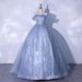 New One Shoulder Puffy Skirt Adult Performance Evening Dress_ecoleips.com
