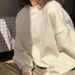 Apricot-colored Women's Sweatshirt For Spring And Autumn, High-end Embroidered Top, Loose Oversize Versatile Pullover_ecoleips.com