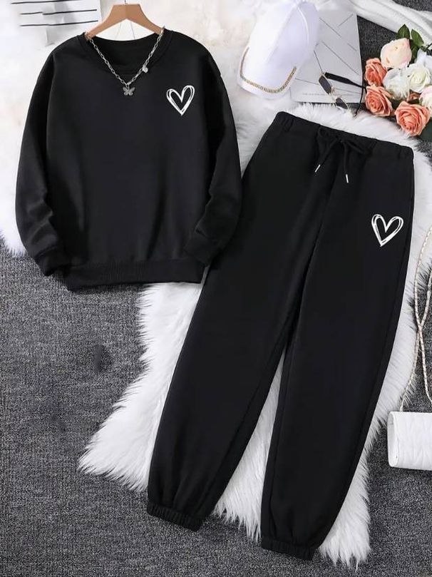 Women's Clothing Leisure Sports Suit Two piece Plus Velvet Sweater Pant Sets_ecoleips.com