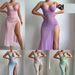 Women's Clothing Sexy Perspective Long Skirt Temptation Lace High Slit Mesh Skirt_ecoleips.com