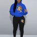 Women's Autumn And Winter Casual Fashion Lip Print Letter Pattern Printed Thick Velvet Warm Hooded Sweatshirt+sweatpants Set-667_ecoleips.com