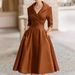 Women's Elegant Bodycon Midi Dress – Slim Fit Formal Cocktail Dress With Waist Definition_ecoleips.com