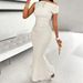Women's Elegant Sexy Banquet Mermaid Dress Solid Color One Shoulder Neck Gathered Waist Party Dress 671_ecoleips.com