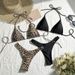 Women's Leopard Print Bikini Set - 4-Piece Sexy Split Swimwear For Beach & Hot Spring_ecoleips.com