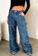 European And American Cross-border 2025 Vintage High-waisted Workwear Jeans For Women, Wide-leg, Floor-length,_ecoleips.com