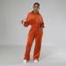 Women's Clothing Autumn And Winter Leisure Velvet Long Sleeved Elastic Waist Zipper Jacket Trousers Sports Suit_ecoleips.com