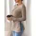 Spring/Summer Striped Fashion T-Shirt With Slimming Effect, Versatile Design, Plus-Size Women's Top_ecoleips.com
