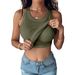 Women's Clothing Round Neck Solid Color Vest With Bra Base Layer Outerwear_ecoleips.com