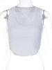 Ribbed Square Neck White Sexy Slim Y2K Crop Tank Top Summer Women Goth Clothes Streetwear Vacation Casual Wholesale_ecoleips.com