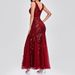 K V-neck Sequin Dress With A Chic And Fashionable Style For Ladies_ecoleips.com
