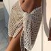 Women's Clothing New Women's Clothing Sun Protection Hollow Solid Color One Piece Strap Sexy Half Length Skirt Yarn Beach Wrap Skirt_ecoleips.com