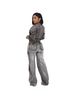 Women's Stretch Denim Two-Piece Set – High-Waisted Utility Pants & Cropped Jacket (Polyester Blend, S-XXL) For Street Style & Office Wear_ecoleips.com