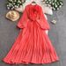 Women's Clothing Elegant French High End Dress With Heavy Beaded Three-Dimensional Flower Straps Waist Hugging Drape Large Swing Pleated Long Skirt_ecoleips.com