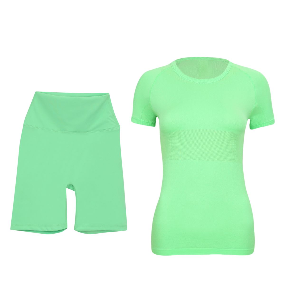 Women's Short Sleeve & 5-Inch Shorts Set – Breathable Workout Outfit For Running, Yoga & Summer Sports (S-Xxxl, 32 Colors)_ecoleips.com