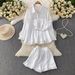 Sweetheart Summer 3-Piece Set – Ruffle Sleeve Blouse + Wrap Bustier + Floral Shorts (Mint/Green/Beige/White/Yellow/Rose, One Size Fits S-L)_ecoleips.com
