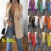 Women's Slim Fit Cardigan Fashion Lapel Temperament Suit Jacket Outerwear_ecoleips.com