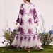 Plus Size Dress With Artistic Tie-Dye Print | V-Neck Long Sleeve Wrap Belt Maxi Dress | Elegant A-Line Flowy Dress For Women (Purple, 0XL-4XL)_ecoleips.com
