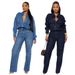 Vintage Washed Denim Jumpsuit – Relaxed Fit Long Sleeve Overalls With Stretch Comfort_ecoleips.com