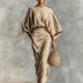 Women's Clothing European And American Style High Waisted Midi Skirt Suit For Women Round Neck Long Sleeved Loose Top Autumn New Commuting_ecoleips.com