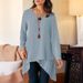 Women's Clothing Spring And Autumn New Color Long Sleeved Round Neck Irregular T Shirt_ecoleips.com