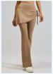 K New Pleated Flared Skirt Pants Fake Two-piece Slightly Flared Yoga Pants With High Waist And Hip Lifting_ecoleips.com