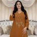 Verve XQY 500238 Muslim Women's Clothing Comfortable Basic Style Rhinestone Embellished Robe Dress_ecoleips.com