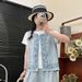 Embroidered 2025 Summer New Style Simple Retro Round Neck Women's Fashionable Cardigan Vest Top_ecoleips.com