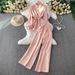 women's summer casual cotton linen shirt and wide leg pants set loose fitting two piece sun protect clothing_ecoleips.com