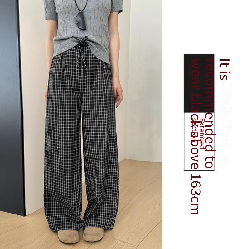 Lazy Style High Waist Wide Leg Pants Women Summer - Flowy Straight Leg Lounge Pants With Elastic Waist, Casual Palazzo Trousers_ecoleips.com