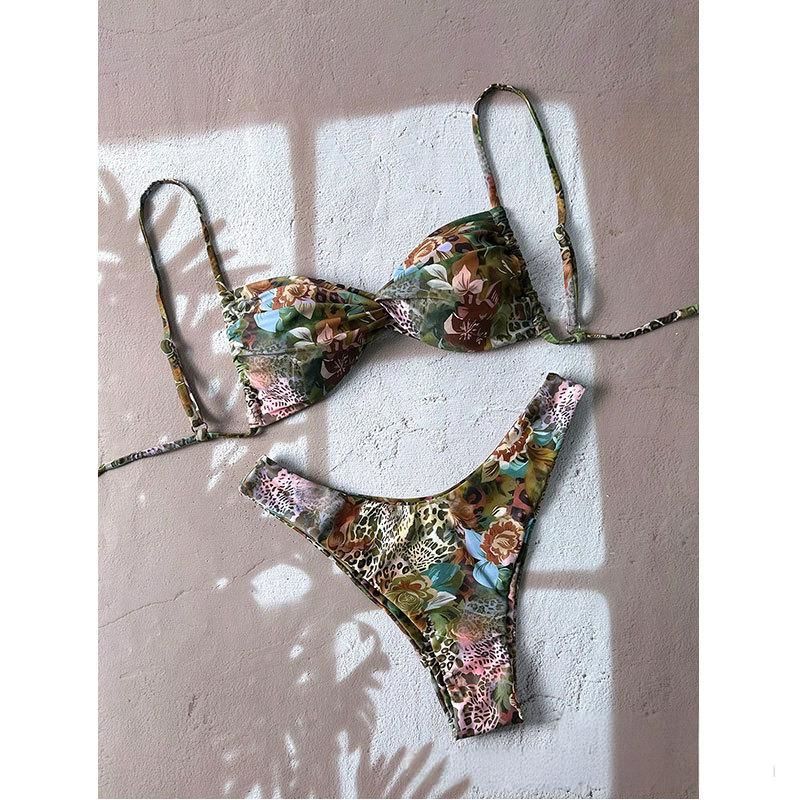 Women's Clothing Women's Sexy Leopard Print Two Piece Swimsuit High End Style Three Piece Bikini Beach & Pool Ready_ecoleips.com