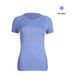 High Elasticity Quick Drying Sports Top For Women Short Sleeve Round Neck Running Training T-Shirt Yoga Wear_ecoleips.com