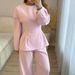 Women's Casual Long Sleeve Top with Pockets Wide Leg Pants Set Comfortable Minimalist Outfit for Everyday Wear_ecoleips.com