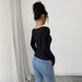 Classic Square-Neck Long Sleeve T-Shirt – Slim Fit Essential For Effortless Elegance Versatile Wardrobe Staple_ecoleips.com