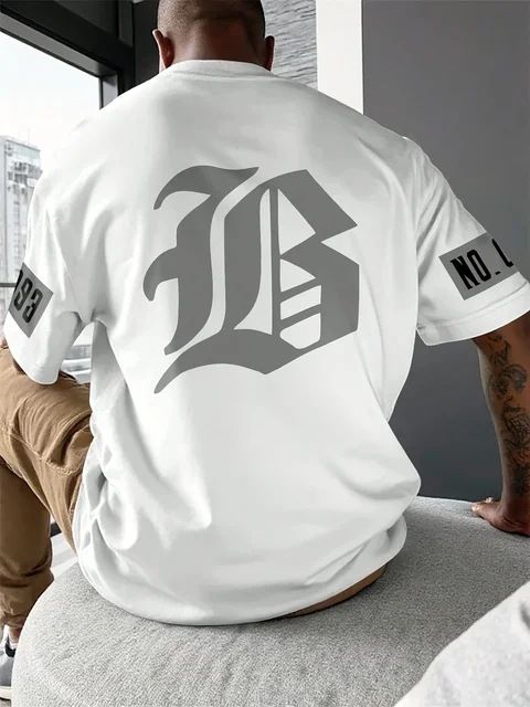 Men's Summer Casual Fashion Cotton T-Shirt Short Sleeve Simple Outdoor Top for European And Middle Eastern Markets_ecoleips.com