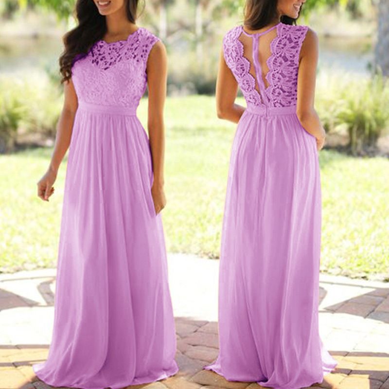 Women's Clothing Round Neck Sexy Lace Dress_ecoleips.com