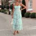 Women's Clothing Temperament Elegant Style Floral Sling Cake Skirt Dress_ecoleips.com