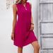 Women's Clothing Elegant V Neck Sleeveless Vest Dress American Style Pleated Slim A-Line Skirt Summer Clothing_ecoleips.com