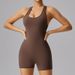 Caijue Women's Racerback Bodysuit High Elasticity Hip Lifting Sexy Sports Yoga Nude Feel Style_ecoleips.com
