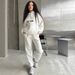 Spring And Autumn Women's Fashion Hooded Printed Sweater Sports And Leisure Suit_ecoleips.com
